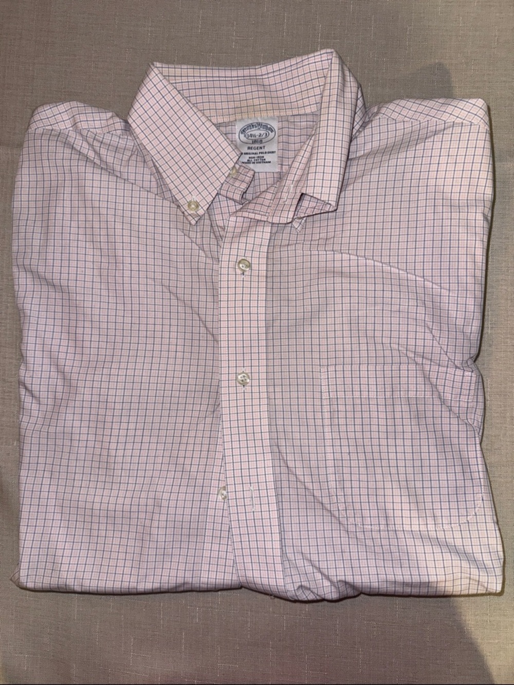 Brooks Brothers Pink Windowpane Check Dress Shirt